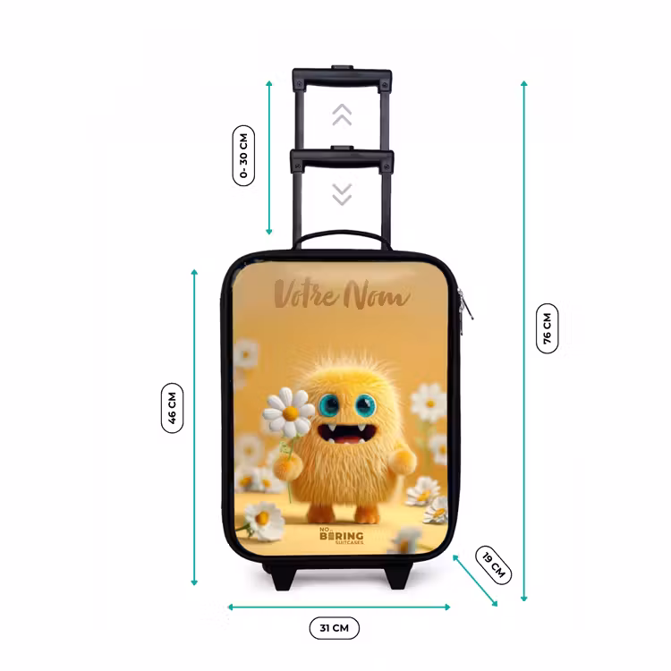 Valise enfant avec nom - Monstre - Créature - Fleur - Jaune — 7