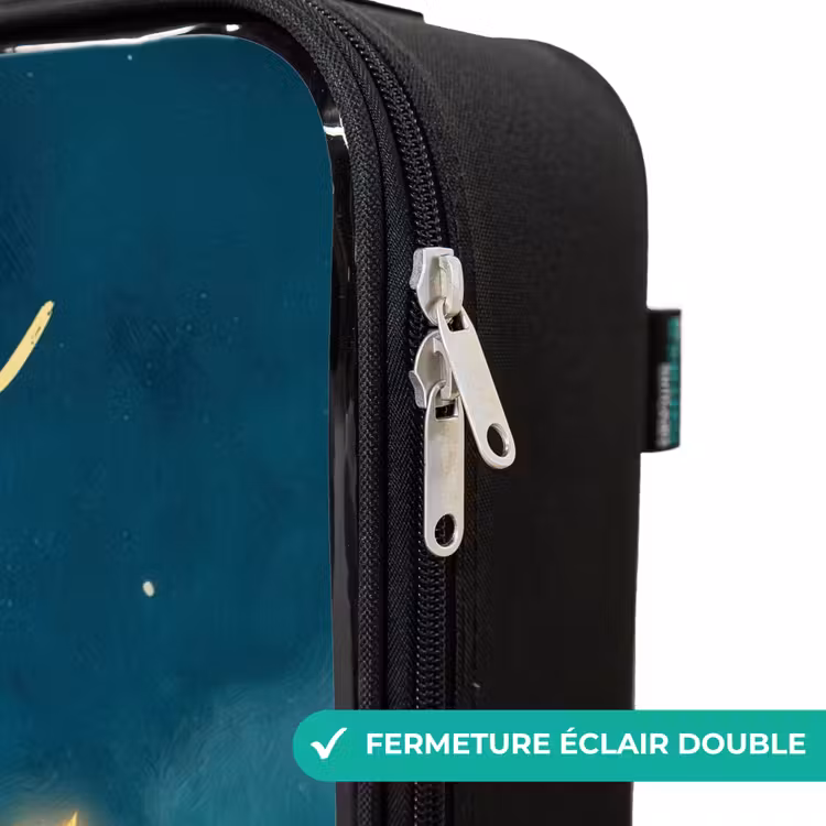 Valise enfant avec nom - Monstre vert sur croissant de lune — 6