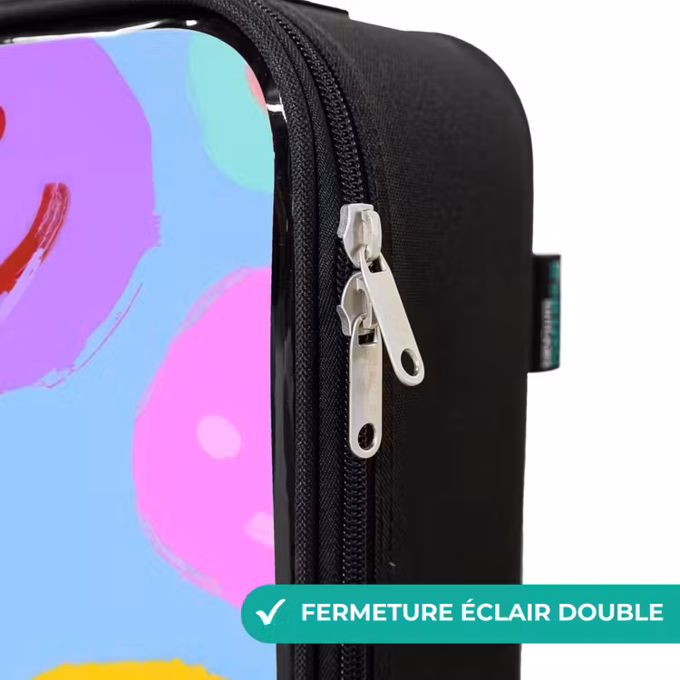 Valise enfant avec nom - Motif joyeux de smileys — 6