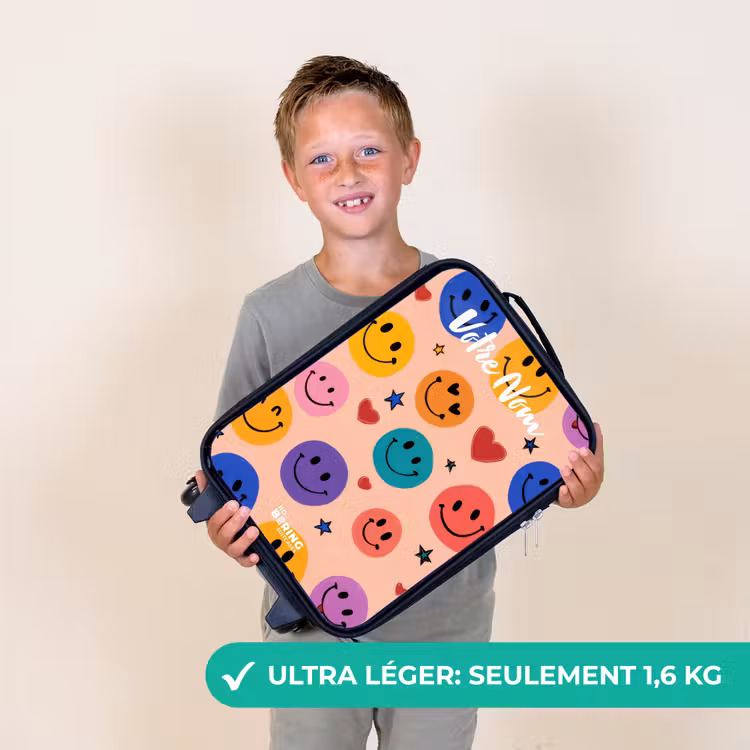 Valise enfant avec nom - Motif Smiley joyeux — 2