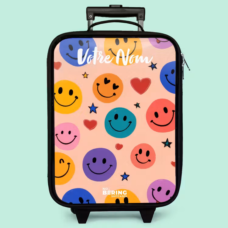 Valise enfant avec nom - Motif Smiley joyeux — 3