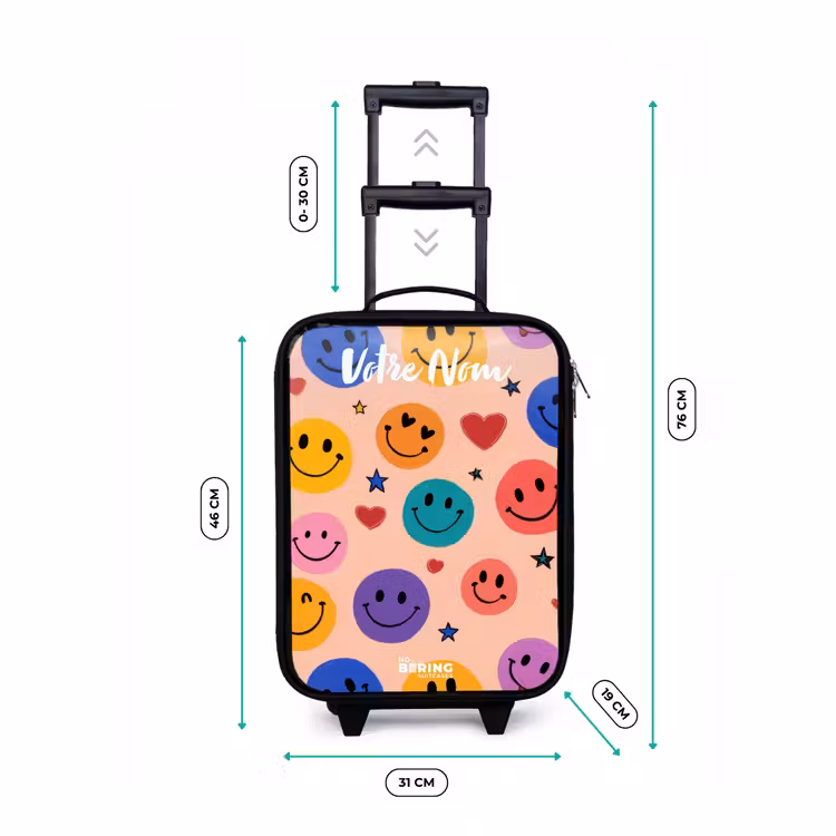 Valise enfant avec nom - Motif Smiley joyeux — 7