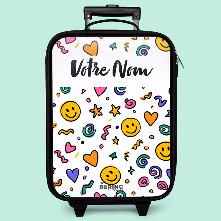 Valise enfant avec nom - Smiley - Coeur - Étoile — 3