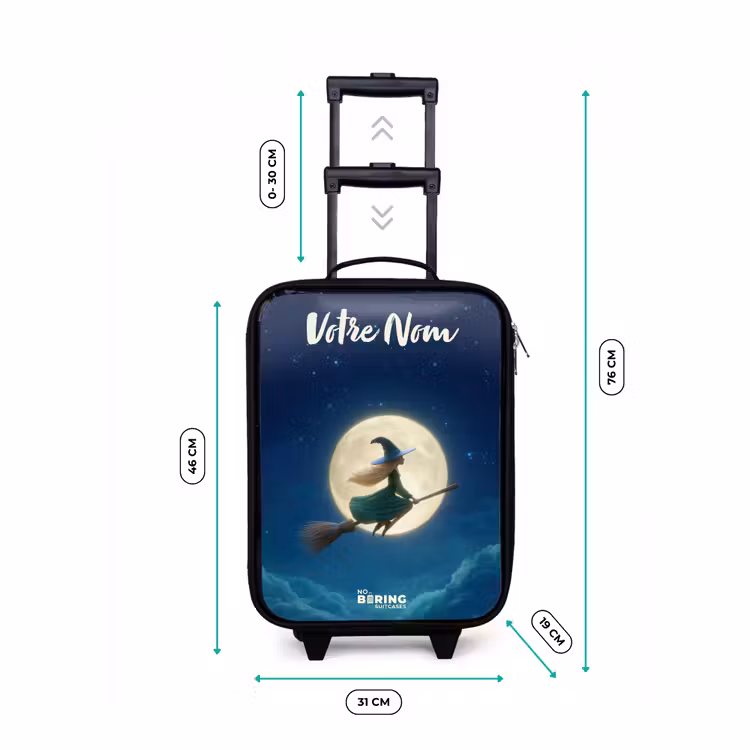 Valise enfant avec nom - Sorcière au clair de lune — 7