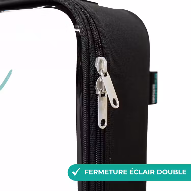 Valise enfant avec nom - Un extraterrestre vert dans un OVNI coloré — 6