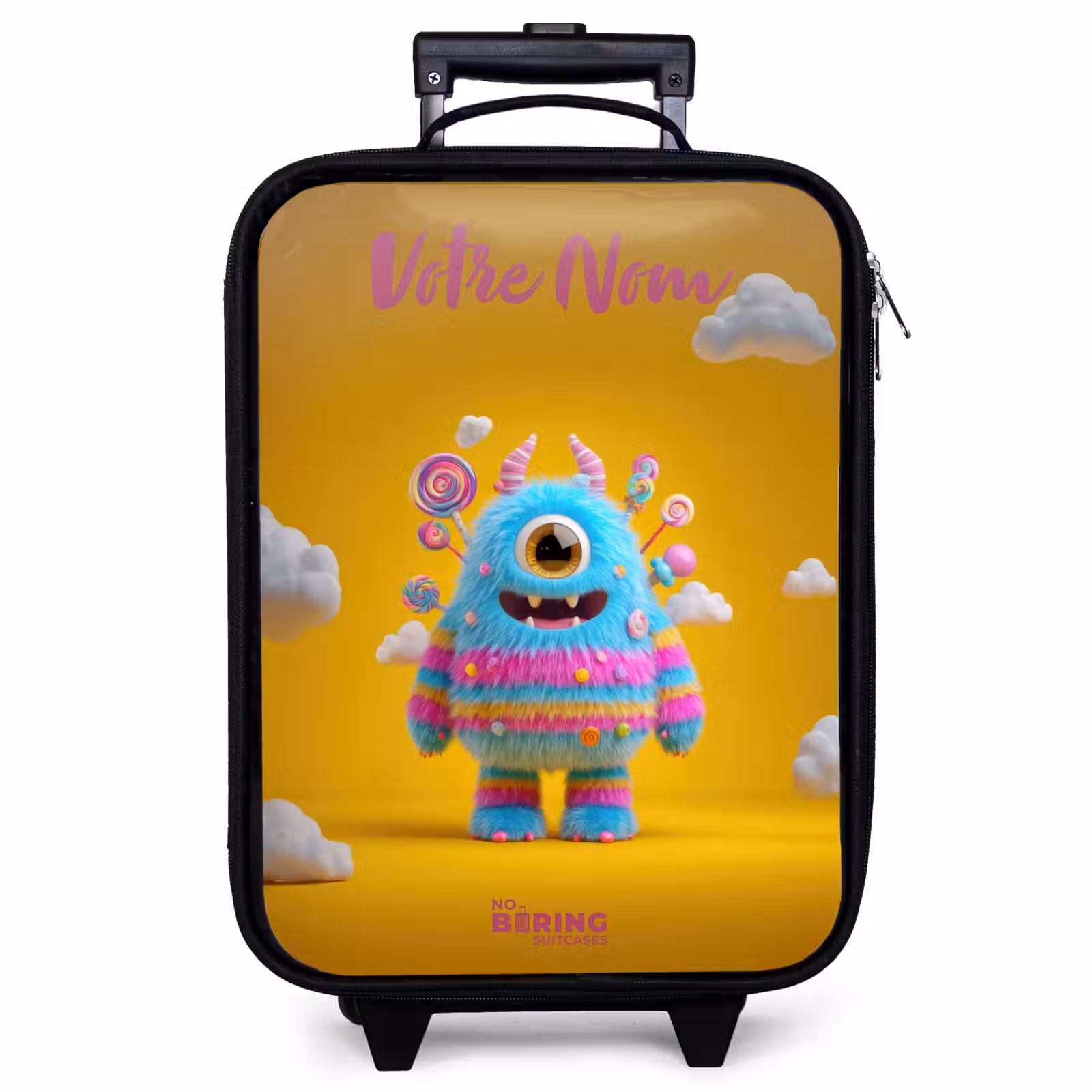 Valise enfant avec nom - Bonbons - Monstre - Arc-en-ciel — 1