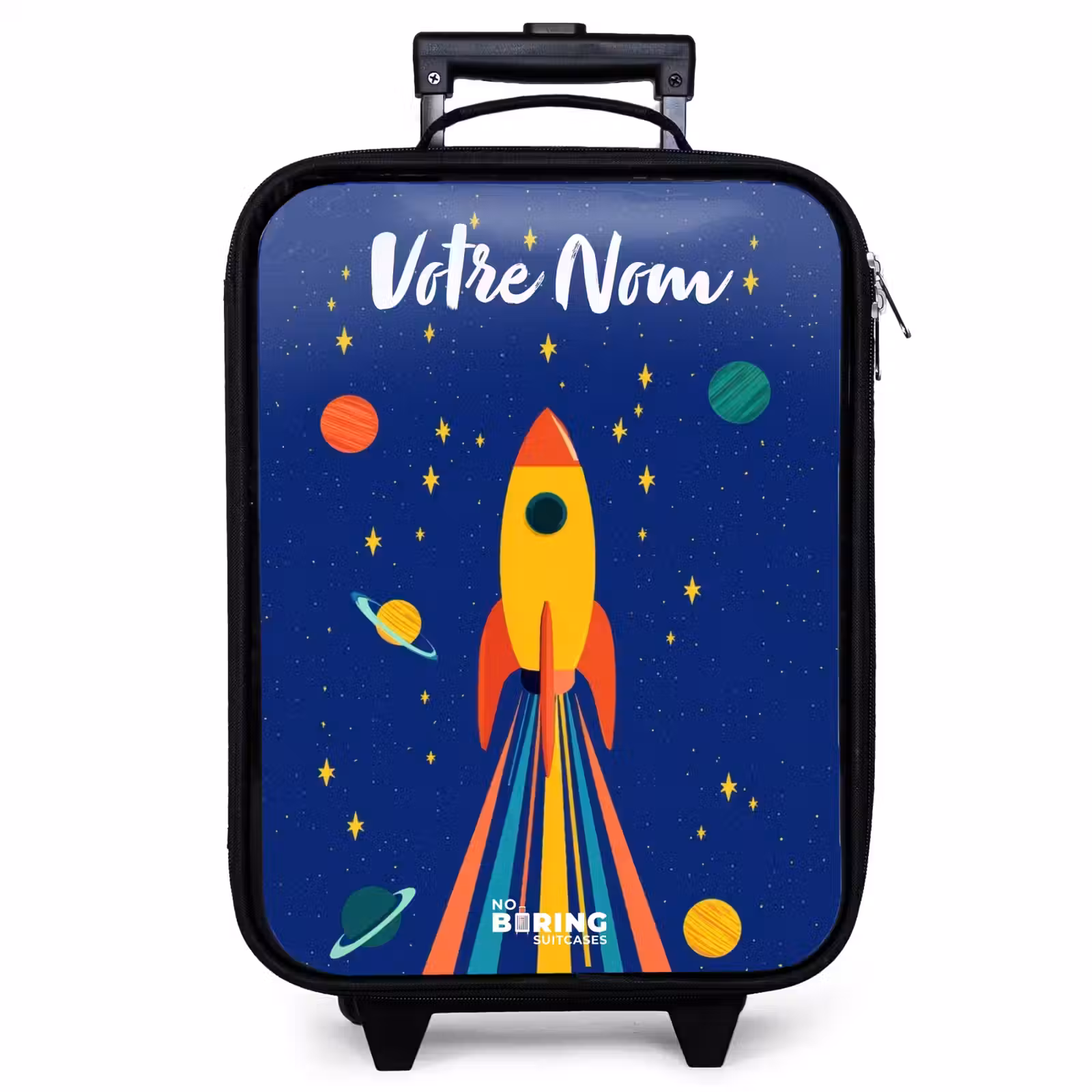 Valise enfant avec nom - Fusée - Étoiles - Planète - Espace — 1