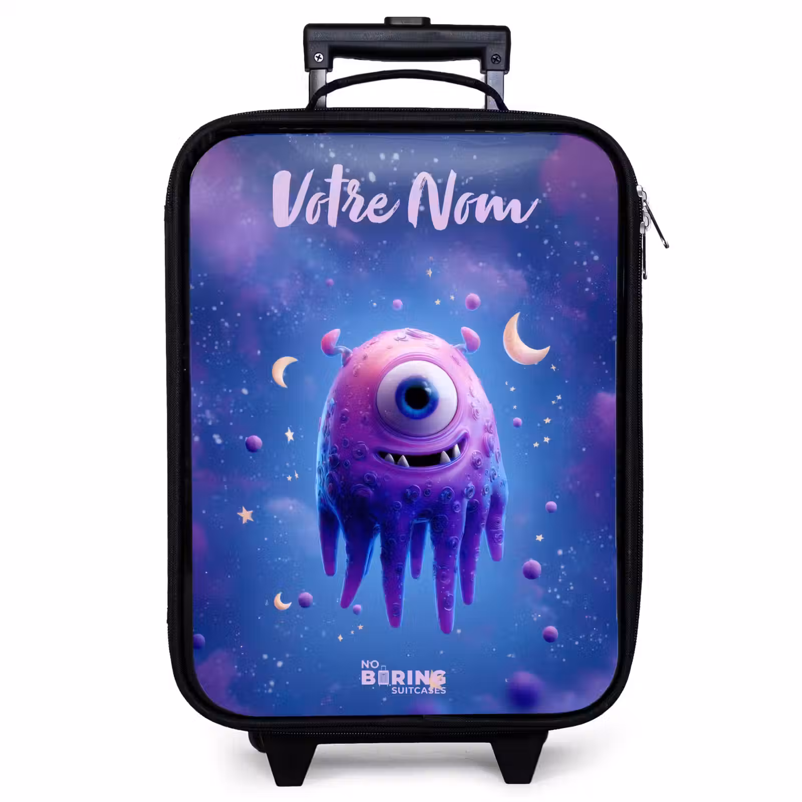 Valise enfant avec nom - Joyeuse paire d'yeux dans l'espace — 1