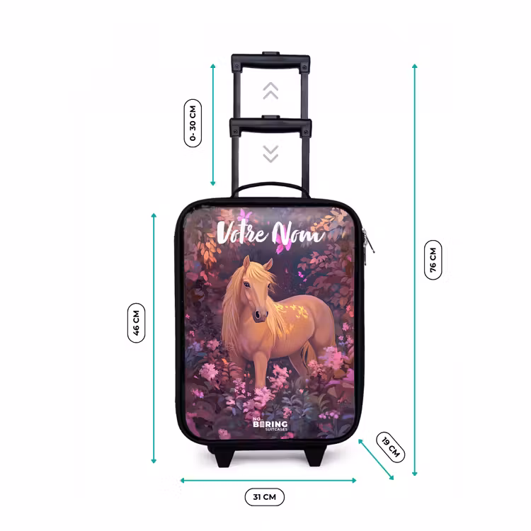Valise enfant avec nom - Cheval - Fleurs - Violet - Papillon — 7
