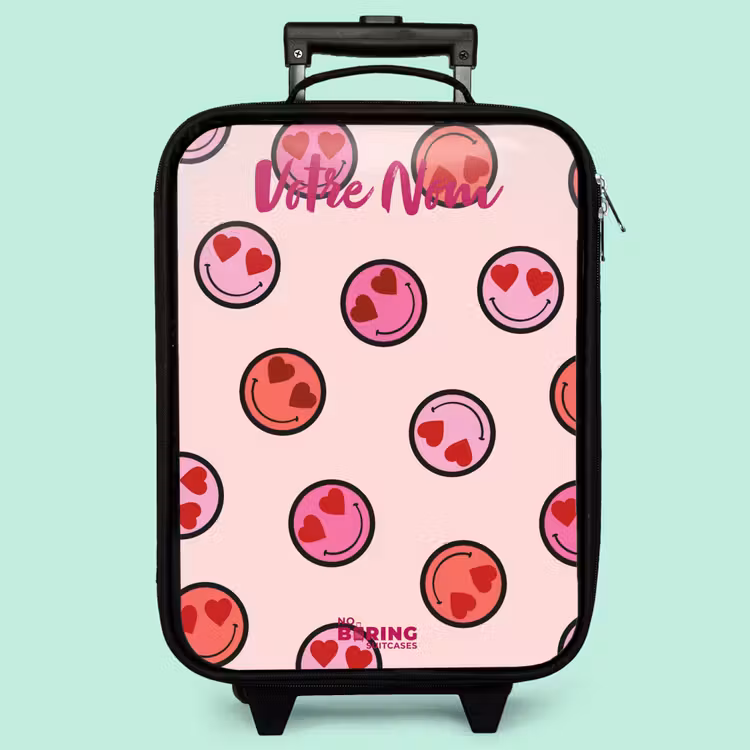 Valise enfant avec nom - Coeur - Smiley - Motif — 3