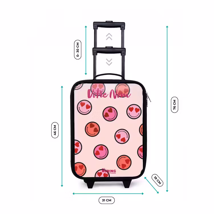 Valise enfant avec nom - Coeur - Smiley - Motif — 7