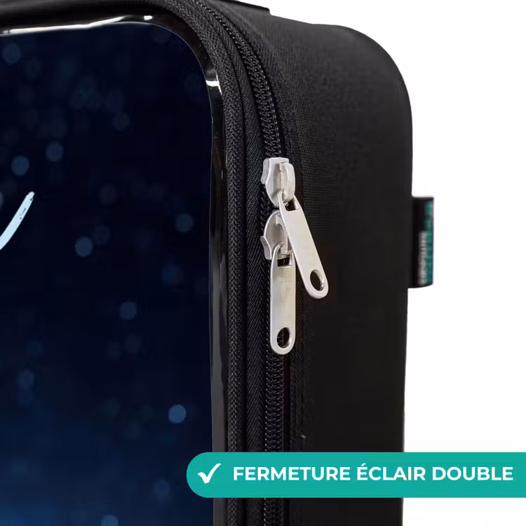 Valise enfant avec nom - Créature extraterrestre bleue sous un ciel étoilé — 6