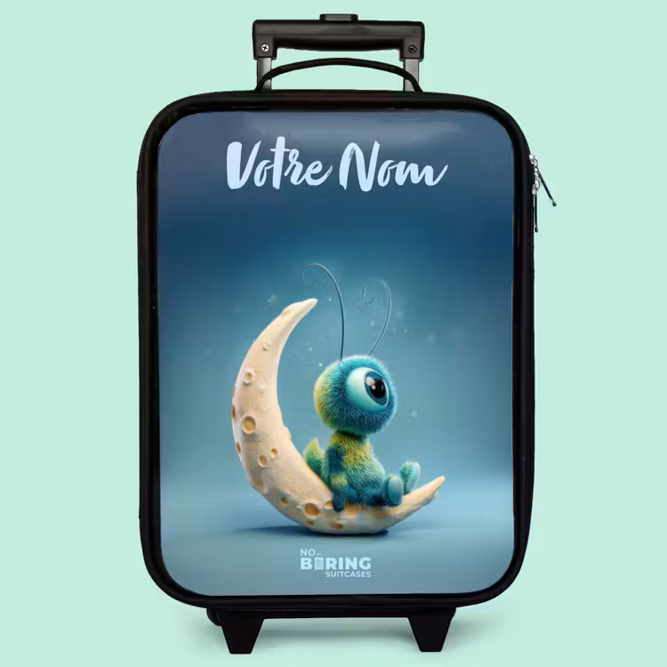 Valise enfant avec nom - Créature rêveuse sur la lune — 3