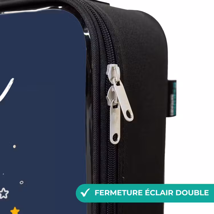 Valise enfant avec nom - Dinosaure - Vert - Fusée - Ciel étoilé — 6