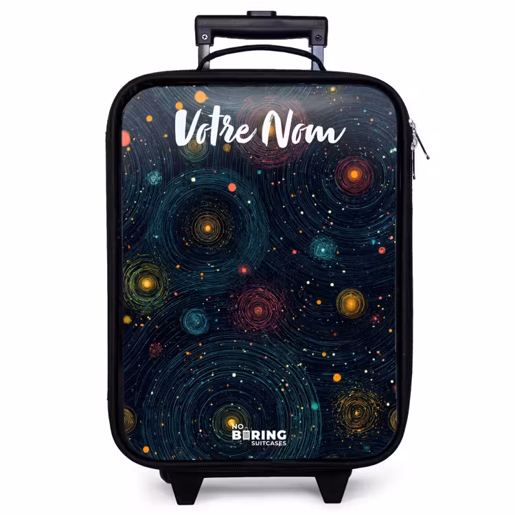 Valise enfant avec nom - Étoiles - Planètes - Colorées — 1