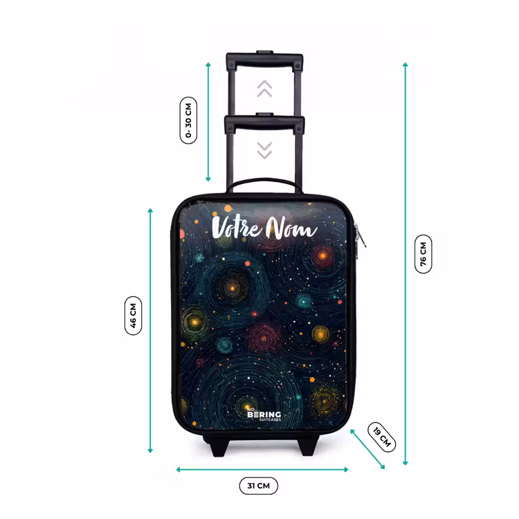 Valise enfant avec nom - Étoiles - Planètes - Colorées — 7