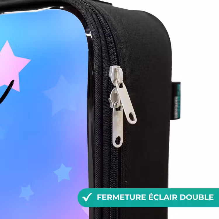 Valise enfant avec nom - Étoiles - Rose - Bleu — 6