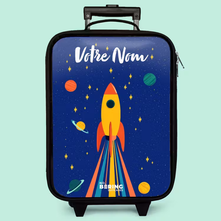 Valise enfant avec nom - Fusée - Étoiles - Planète - Espace — 3