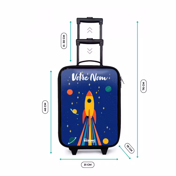 Valise enfant avec nom - Fusée - Étoiles - Planète - Espace — 7