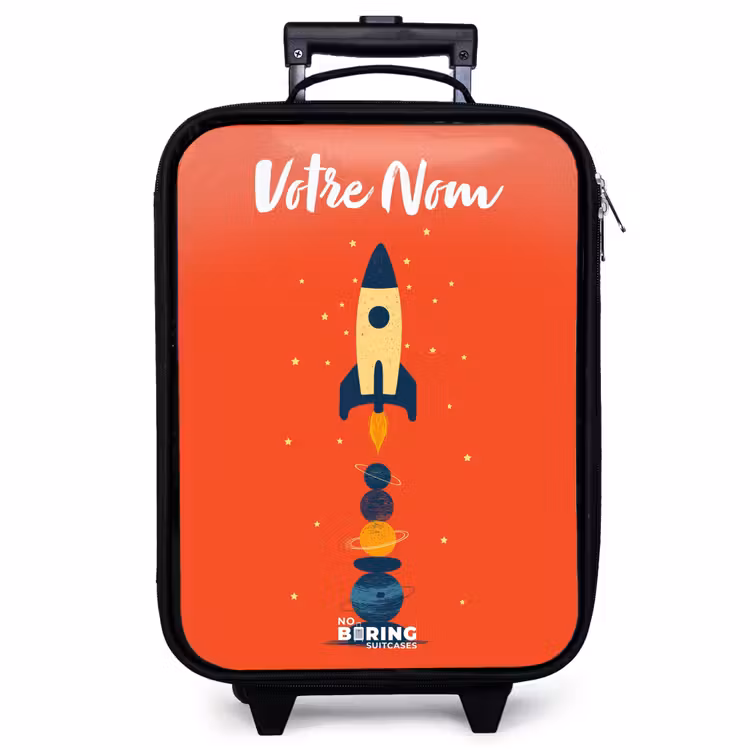 Valise enfant avec nom - Fusée - Étoiles - Planètes — 1