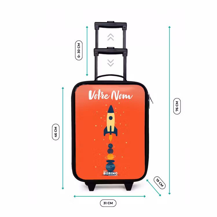 Valise enfant avec nom - Fusée - Étoiles - Planètes — 7