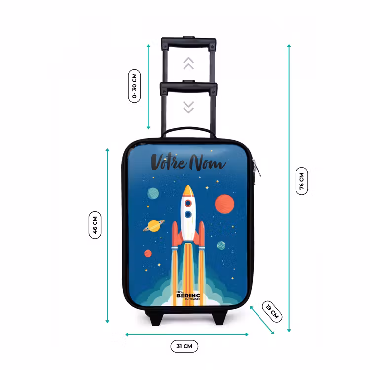 Valise enfant avec nom - Fusée - Planète - Étoiles - Multicolore — 7