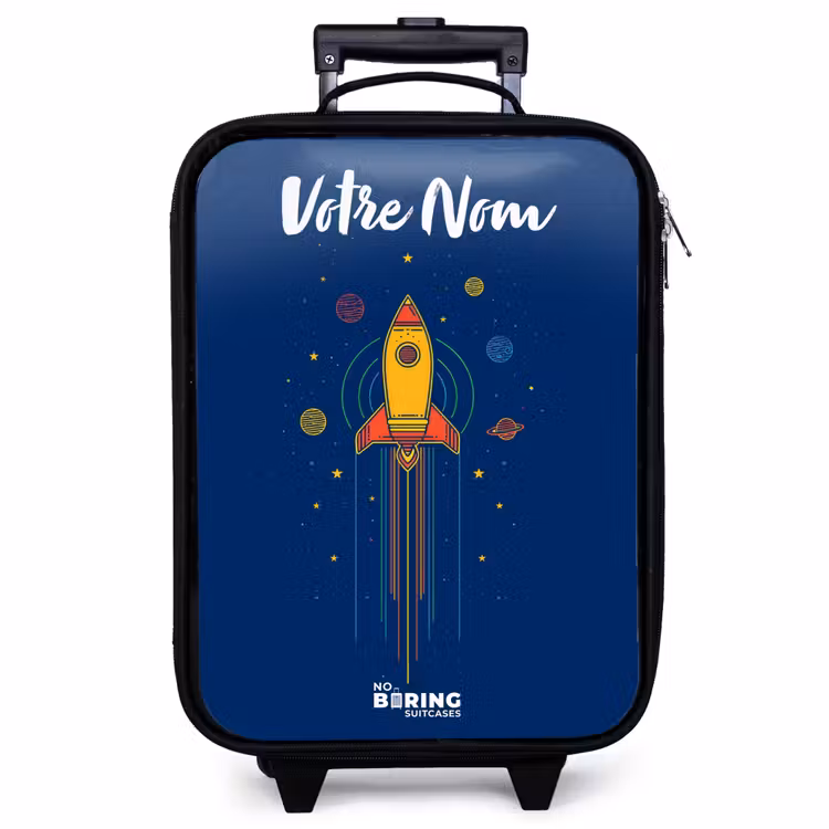 Valise enfant avec nom - Fusée - Planètes - Étoiles — 1