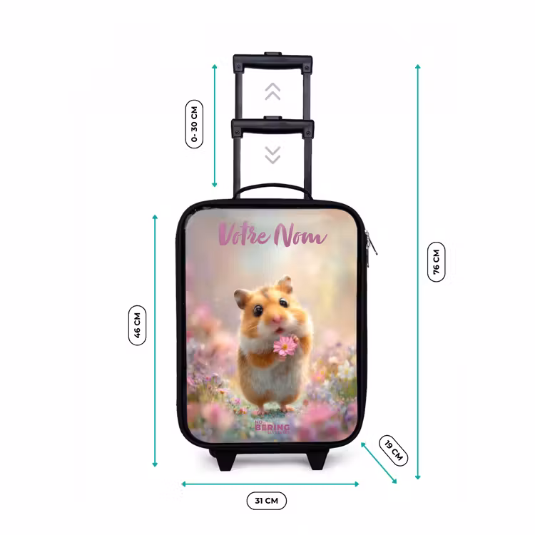 Valise enfant avec nom - Hamster - Fleur - Nature - Animal — 7