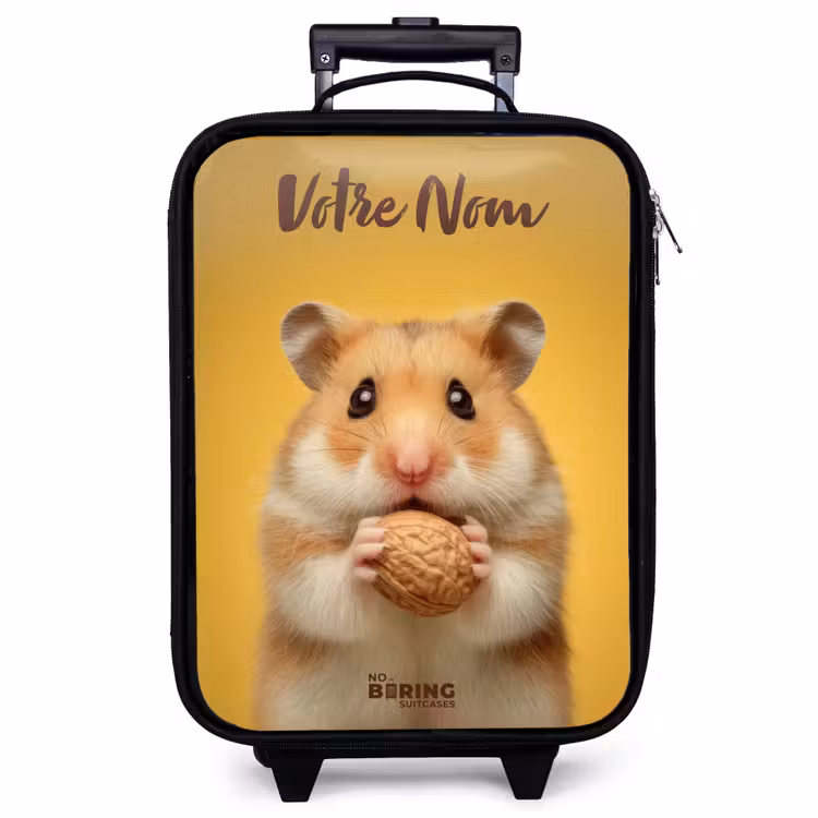 Valise enfant avec nom - Hamster - Noyer - Animal — 1