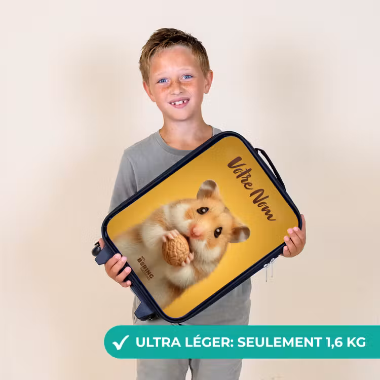 Valise enfant avec nom - Hamster - Noyer - Animal — 2