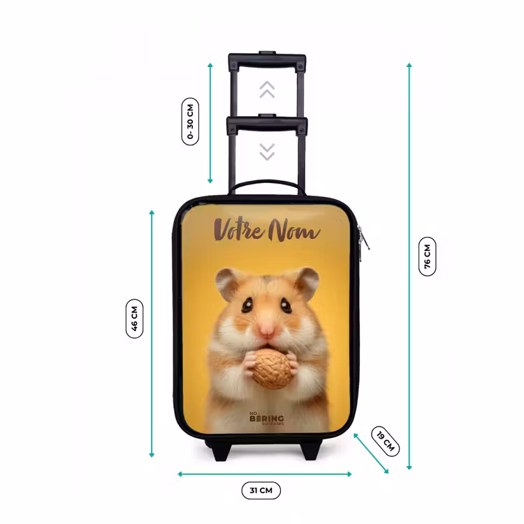 Valise enfant avec nom - Hamster - Noyer - Animal — 7