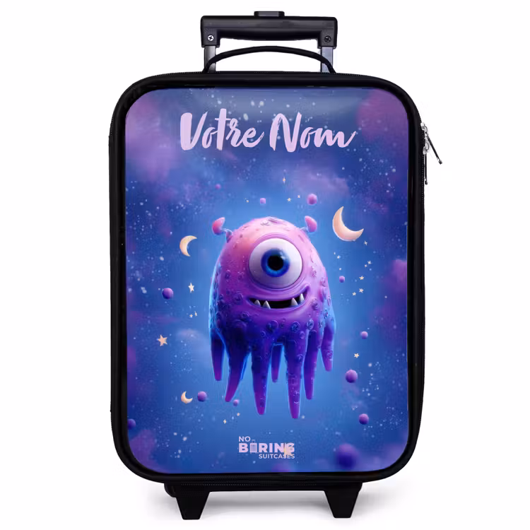 Valise enfant avec nom - Joyeuse paire d'yeux dans l'espace — 1