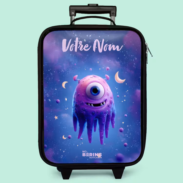 Valise enfant avec nom - Joyeuse paire d'yeux dans l'espace — 3
