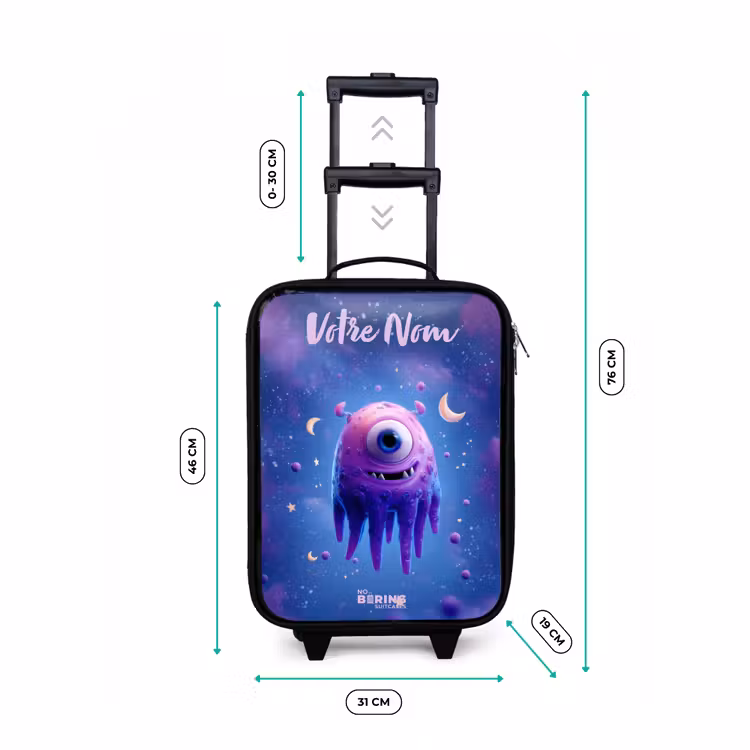 Valise enfant avec nom - Joyeuse paire d'yeux dans l'espace — 7