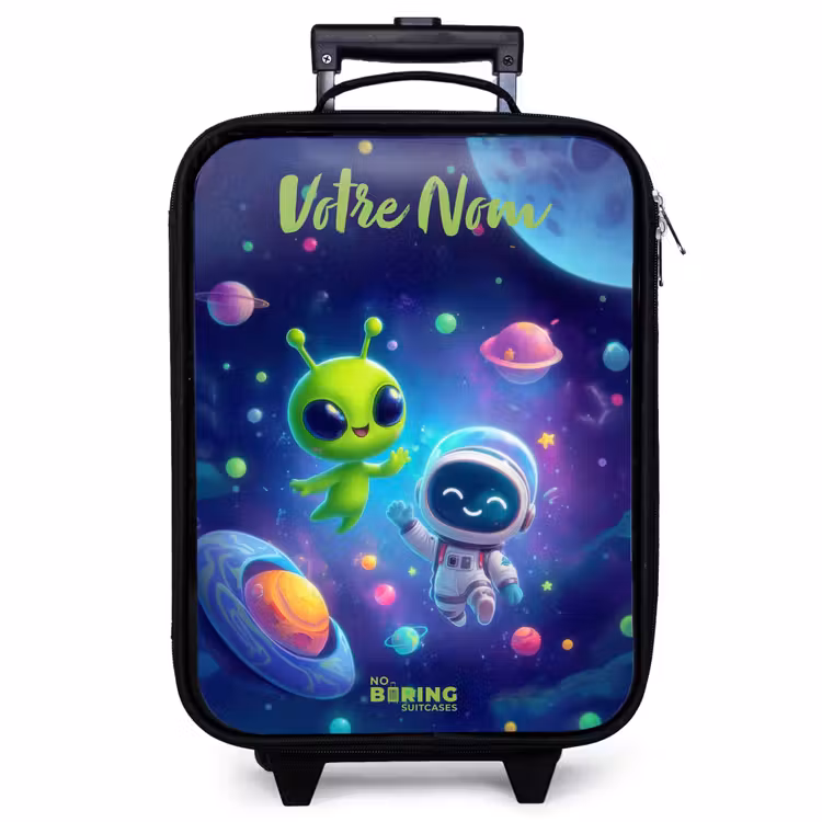 Valise enfant avec nom - Joyeuse rencontre dans l'espace — 1