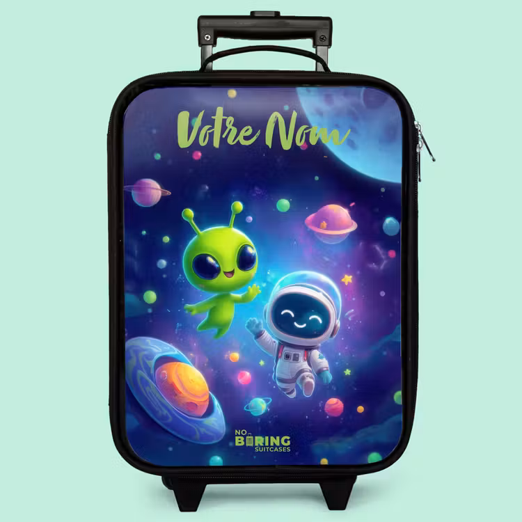 Valise enfant avec nom - Joyeuse rencontre dans l'espace — 3