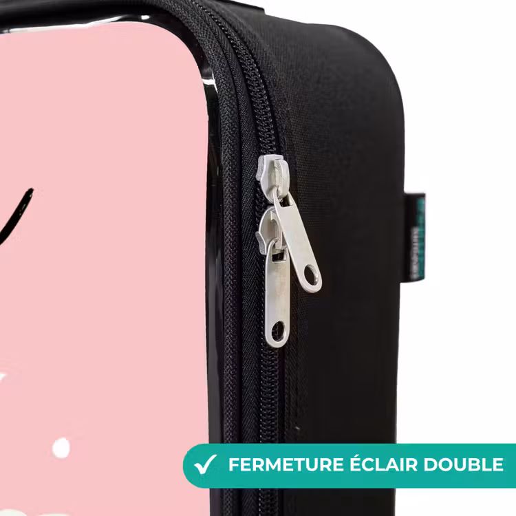 Valise enfant avec nom - Licorne - Ailes - Rose - Arc-en-ciel — 6