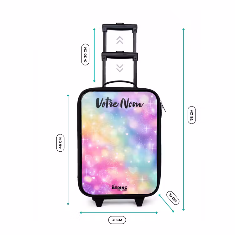 Valise enfant avec nom - Lumière - Arc-en-ciel - Coeurs — 7