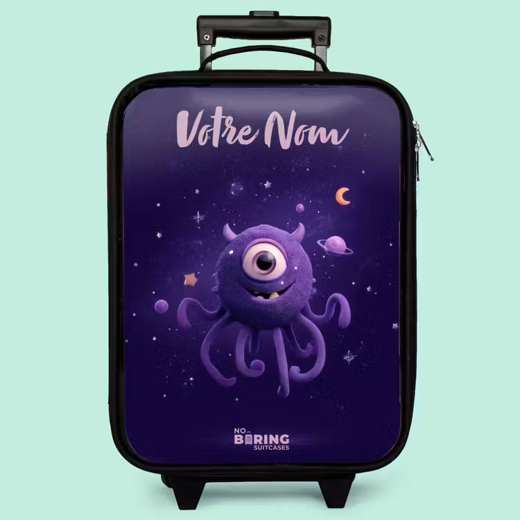 Valise enfant avec nom - Monstre cosmique à tentacules — 3