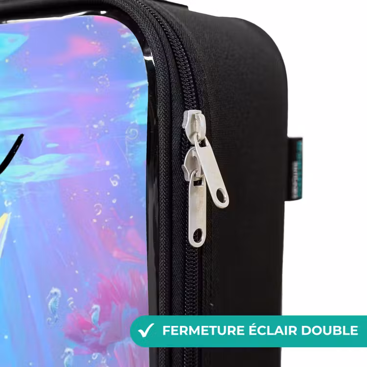 Valise enfant avec nom - Sirène - Corail - Eau — 6