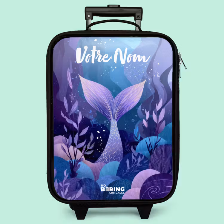 Valise enfant avec nom - Sirène - Sous l'eau - Violet - Bleu — 3
