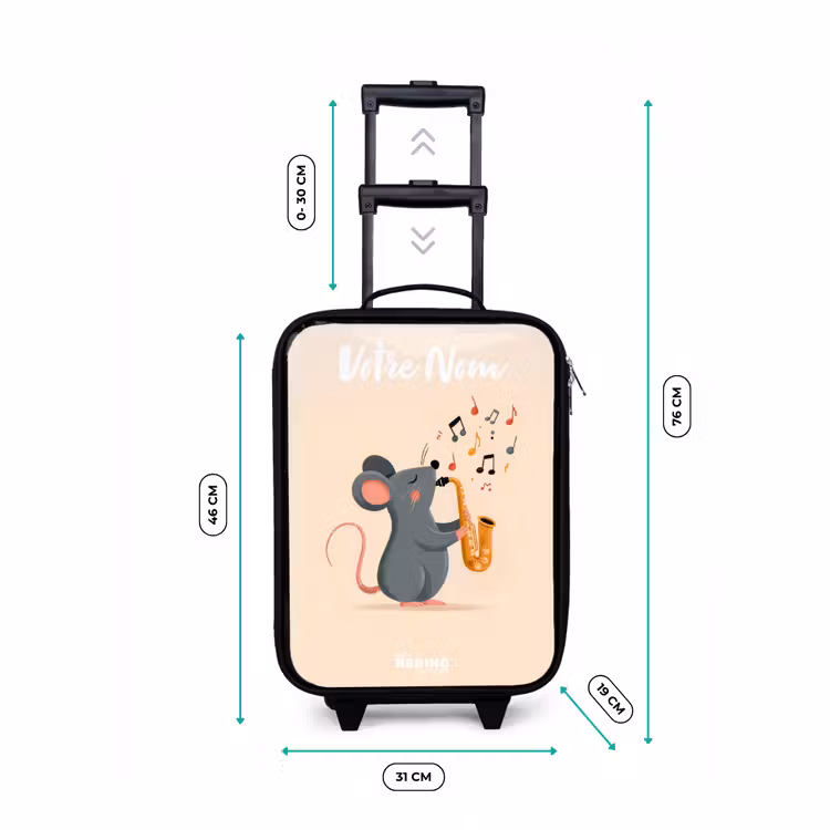 Valise enfant avec nom - Souris - Saxophone - Musique — 7