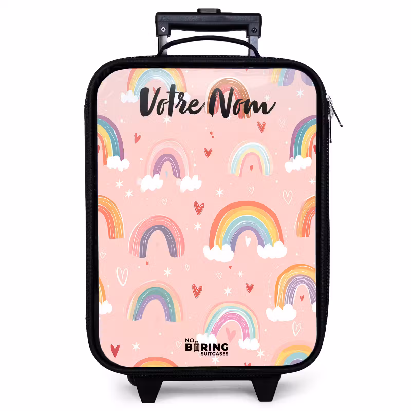 Valise enfant avec nom - Arc-en-ciel - Motif - Pastel — 1