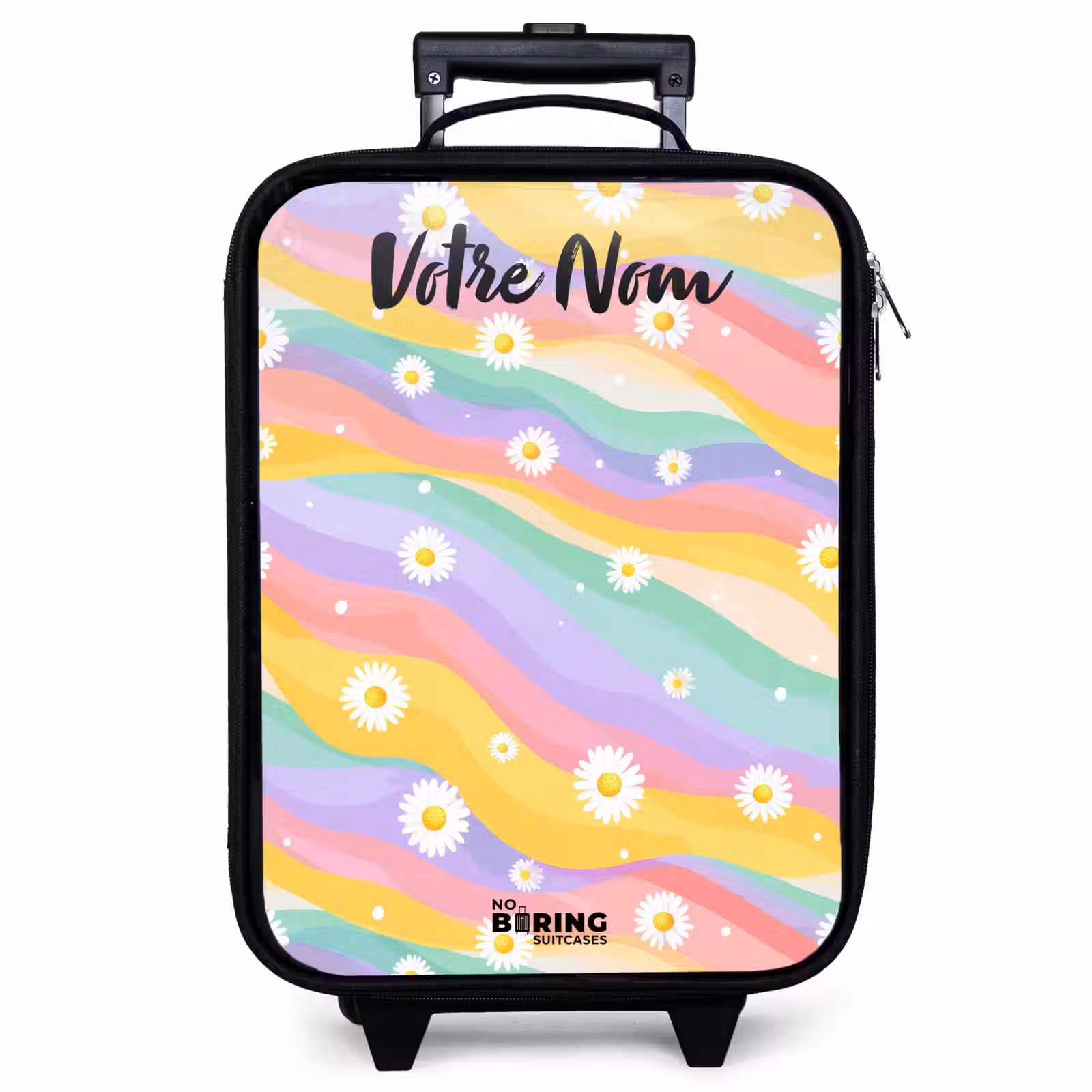 Valise enfant avec nom - Marguerites - Colorées - Pastel — 1