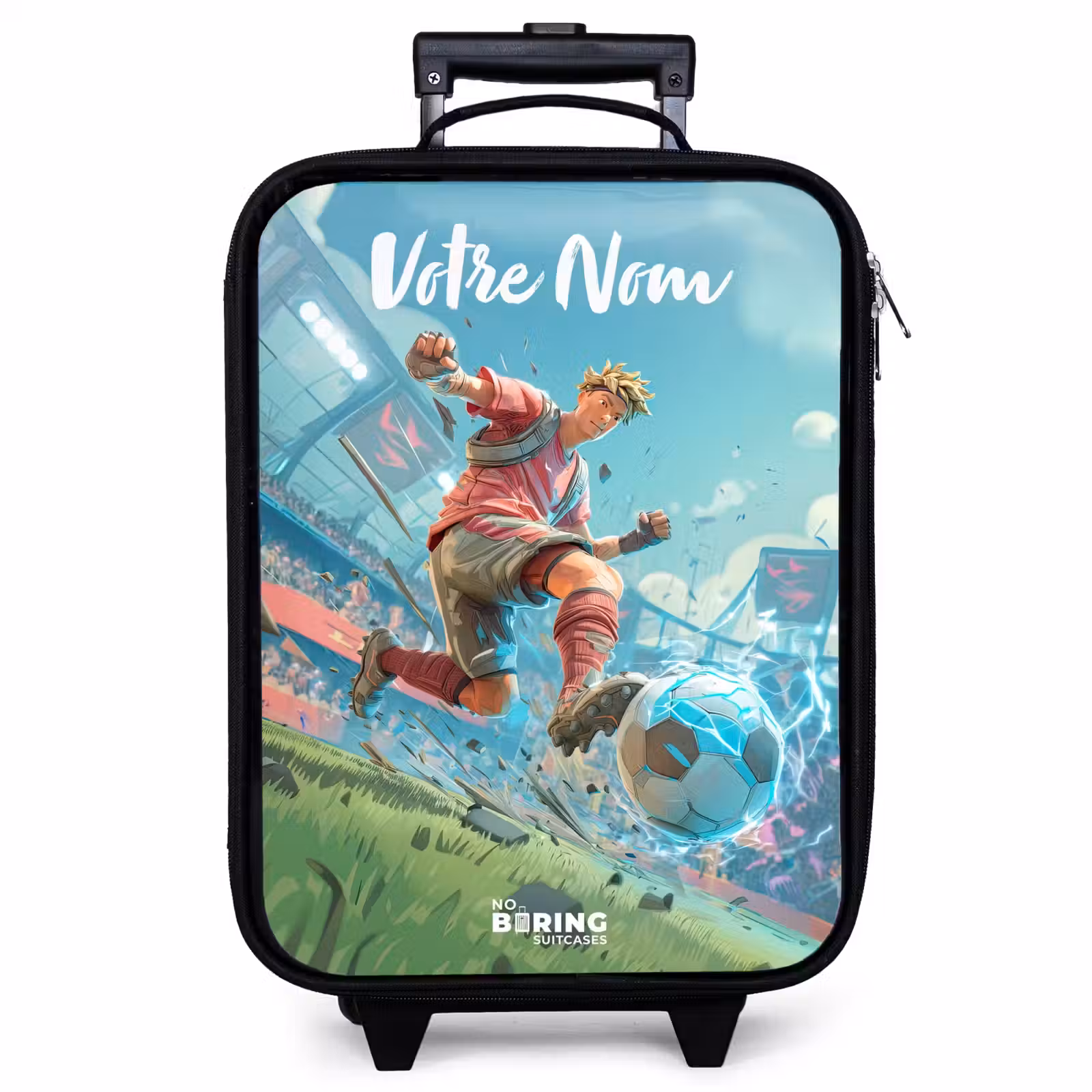 Valise enfant avec nom - Stade - Footballeur - Ballon - Électrique — 1
