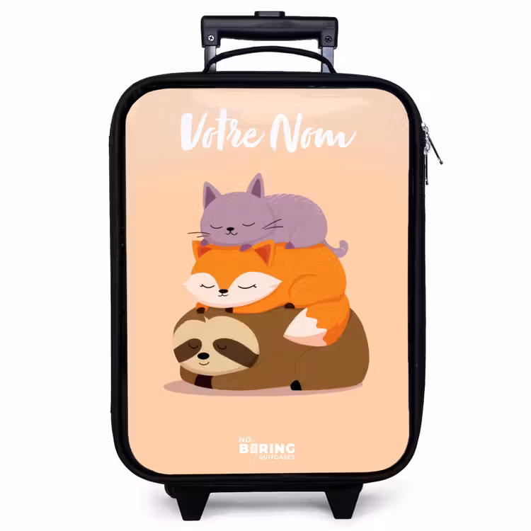 Valise enfant avec nom - Animaux - Dormir - Ensemble — 1