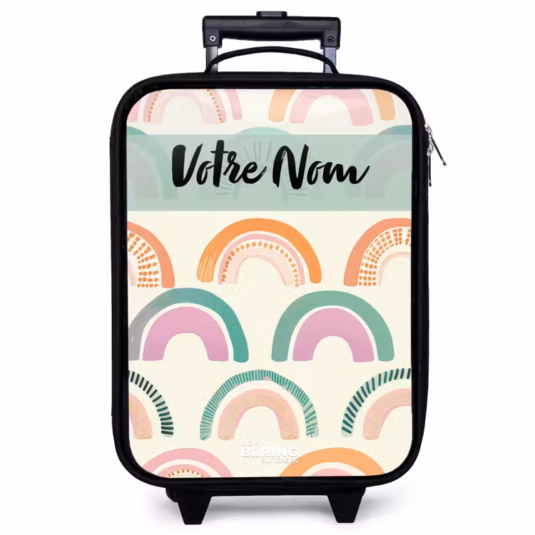 Valise enfant avec nom - Arc-en-ciel - Pastel - Motif — 1