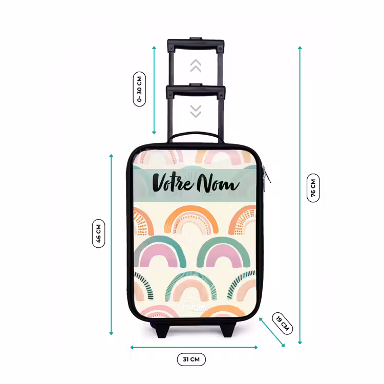 Valise enfant avec nom - Arc-en-ciel - Pastel - Motif — 7