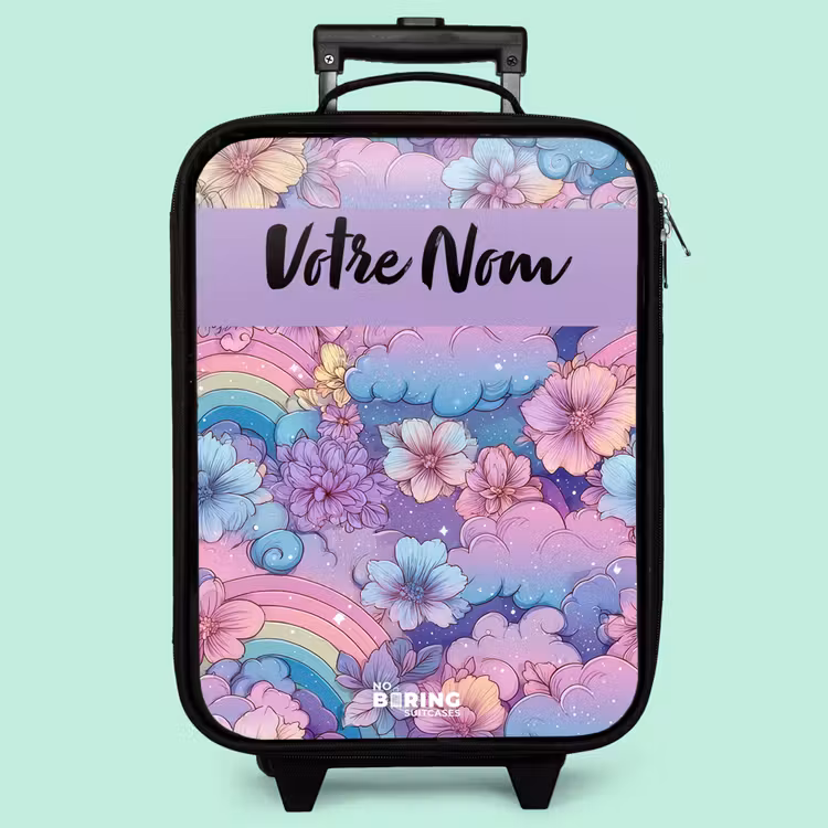 Valise enfant avec nom - Arcs-en-ciel - Fleurs - Couleurs — 3