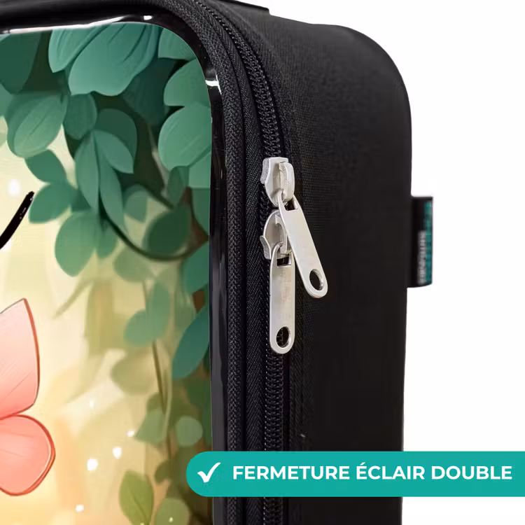Valise enfant avec nom - Chat - Papillon - Fleurs — 6